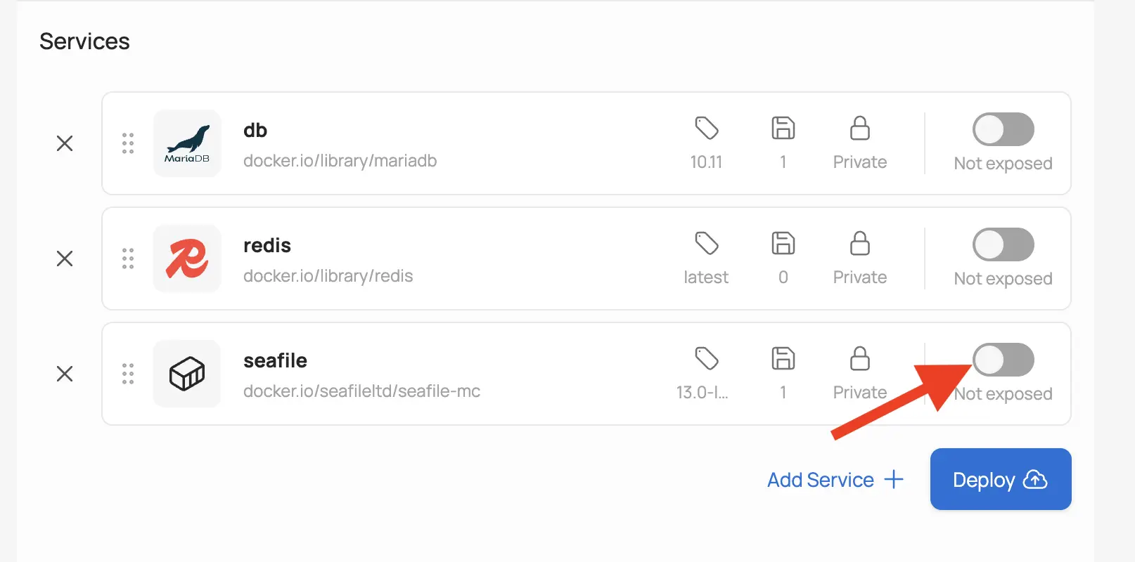 Extrahierte Services